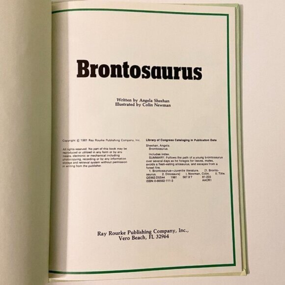 Vintage Brontosaurus by Angela Sheehan and Colin Newman Rourke Publishing - Picture 8 of 14